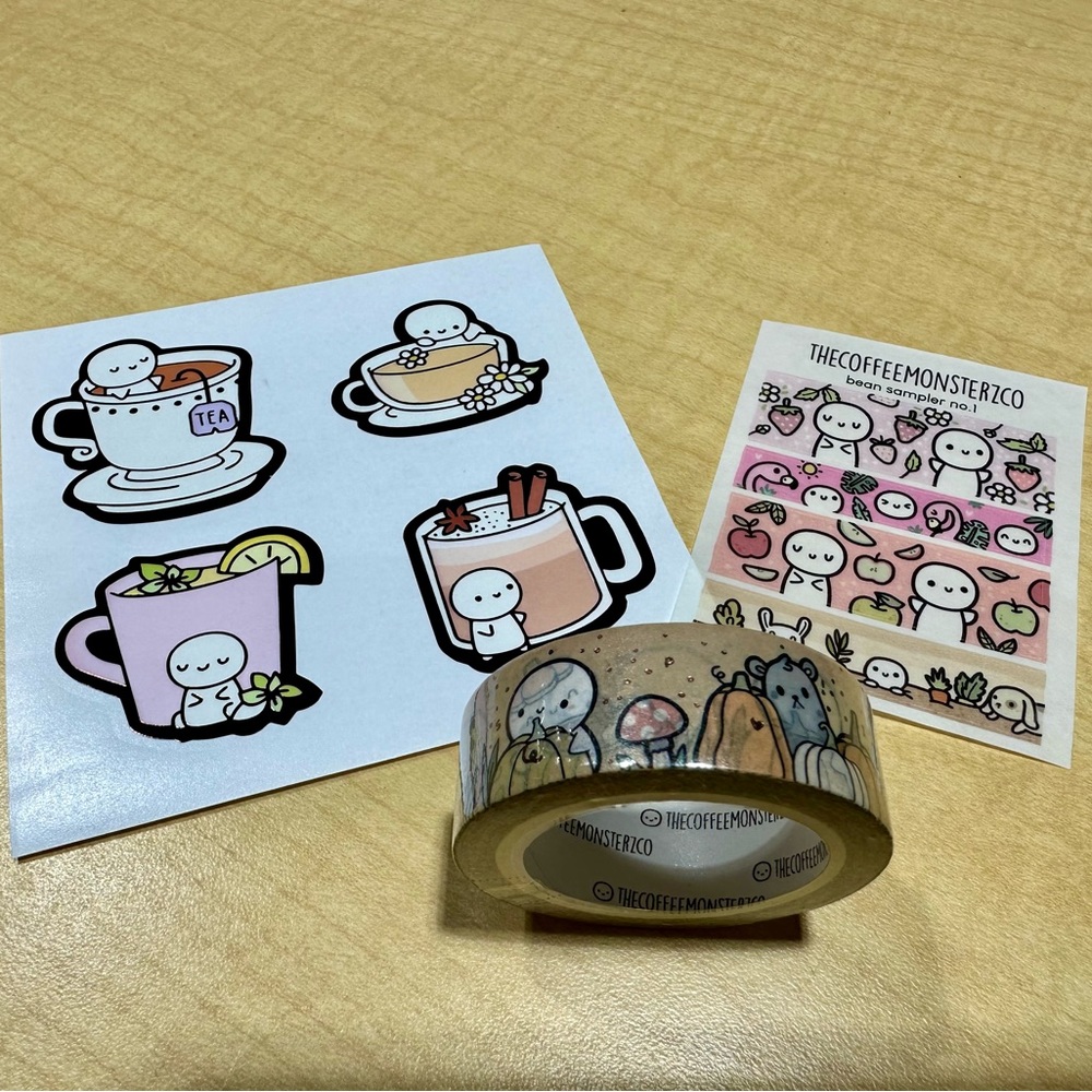 New TCMC pumpkin patch fall Washi tea times sea stickers bean sampler bundle